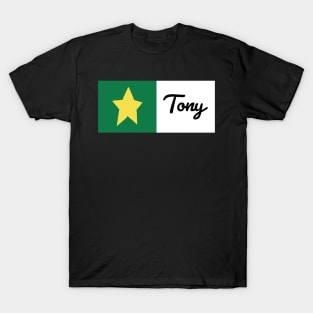 Yellow Star on Green with Tony Graphic T-Shirt